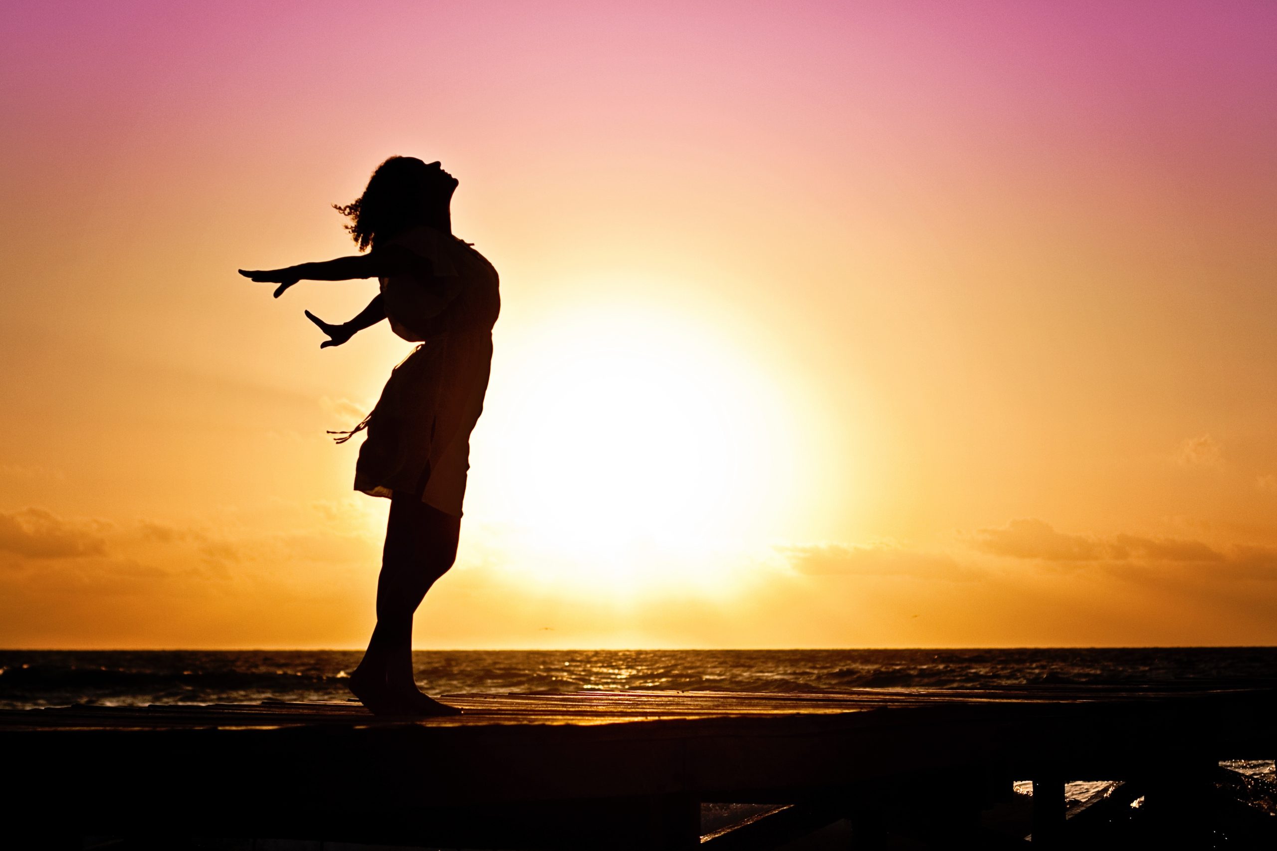 Woman at sunset